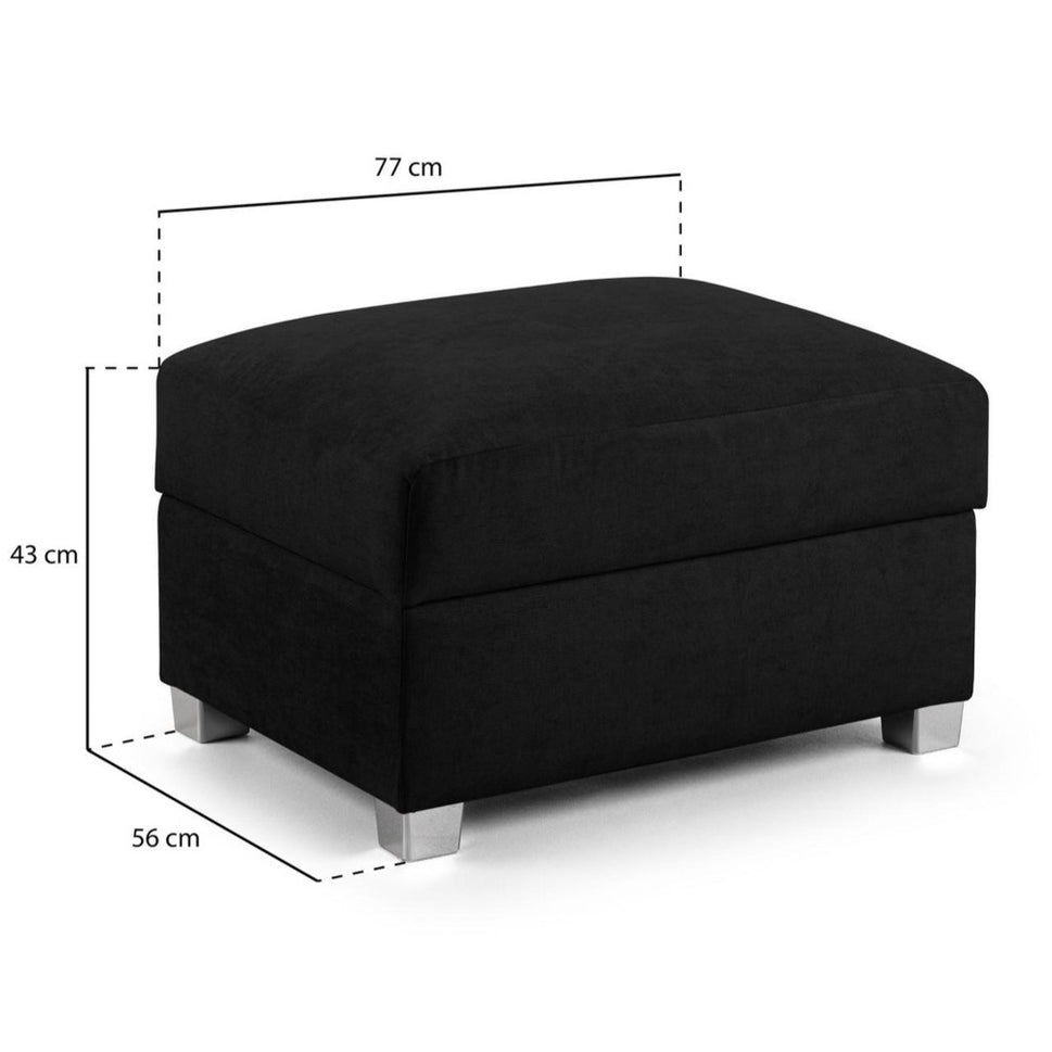 Verona Footstool in Black