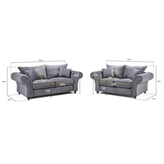 Windsor Fullback 3+2 Set Sofa in Grey