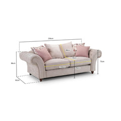 Roma Chesterfield 3 Seater Sofa in Beige