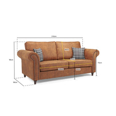 Oakland 3 Seater Sofa in Tan