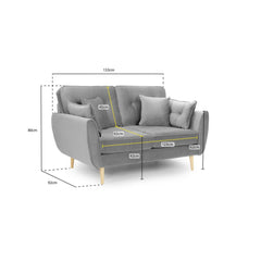 Zinc 2 Seater Sofa in Grey