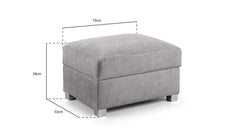 Verona Fullback Footstool in Grey