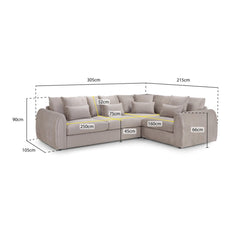 Mirabel Right Hand Facing Corner Sofa in Grey