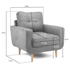 Aurora Armchair in Grey