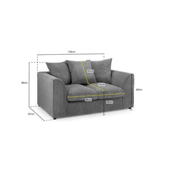 Harley Jumbo 2 Seater Sofa in Grey