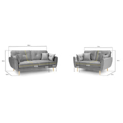 Zinc 3+2 Set Sofa in Grey