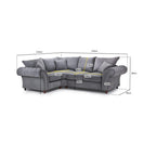 Switch Windsor Fullback Left Hand Facing Corner Sofa in Grey 3 image