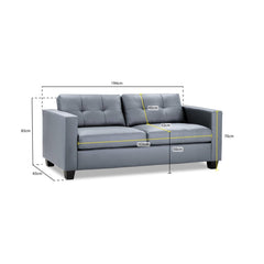 Jerry 3 Seater Sofa in Grey