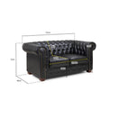 Switch Chesterfield 2 Seater Sofa in Black 3 image