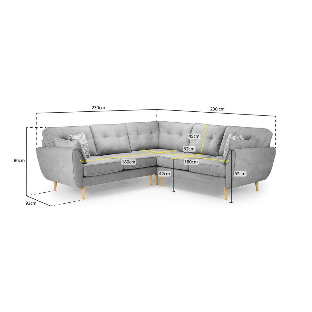 Zinc Large Corner Sofa in Grey