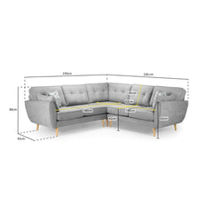 Zinc Large Corner Sofa in Grey