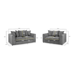 Harley Jumbo 3+2 Seater Sofa in Grey