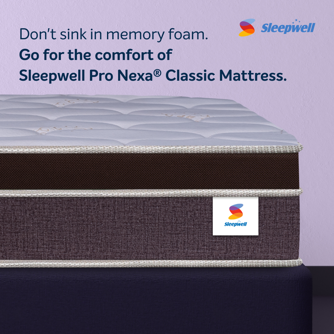 Sleepwell Nexa Classic | Resitec Foam | Medium Firm | Neem Fresche Technology | Anti Sag Mattress