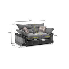 Logan 2 Seater Sofa in Black/Grey