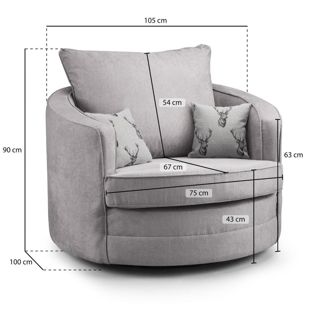 Verona Scatterback Swivel Chair in Grey