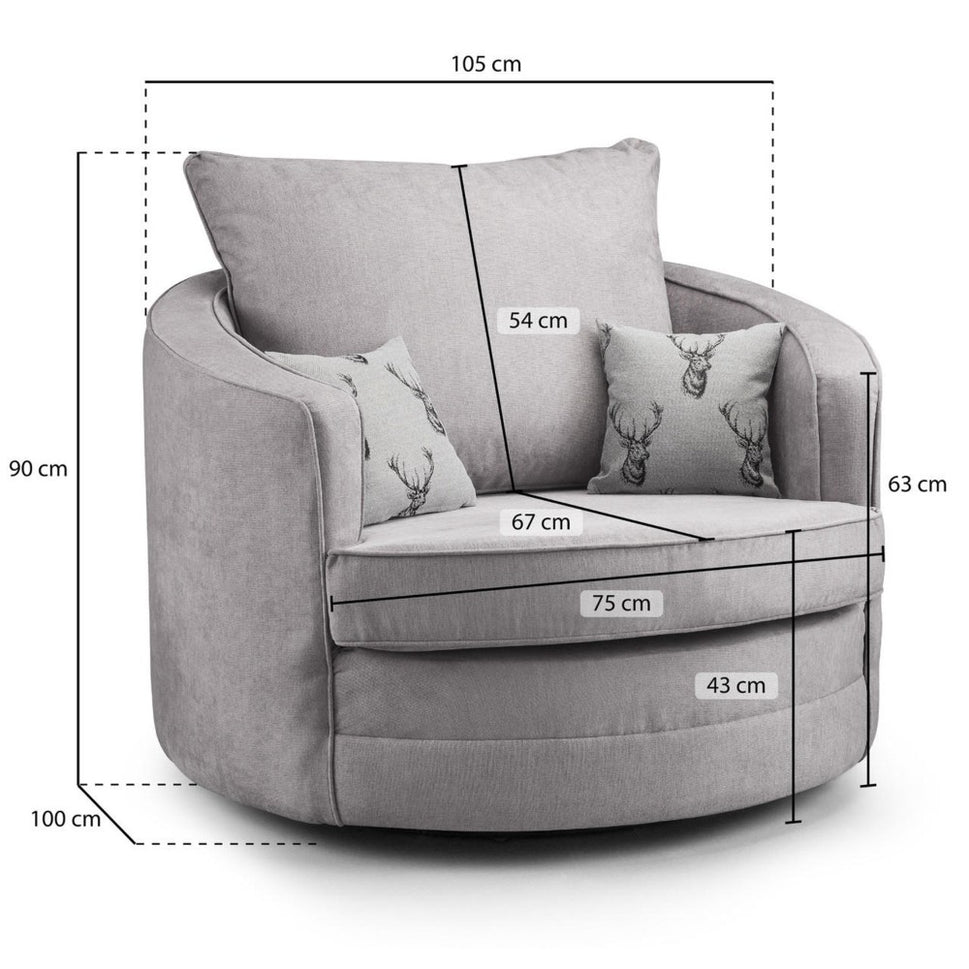Verona Scatterback Swivel Chair in Grey