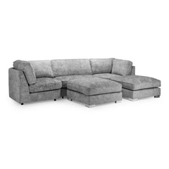 Bishop Fullback U Shape Sofa in Platinum