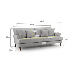 Summer 4 Seater Sofa in Grey