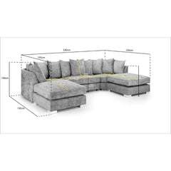 Bishop Scatterback U Shape Corner Sofa in Truffle