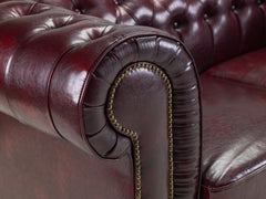 Chesterfield 3 Seater Sofa in Oxblood Red