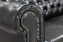 Chesterfield 2 Seater Sofa in Black