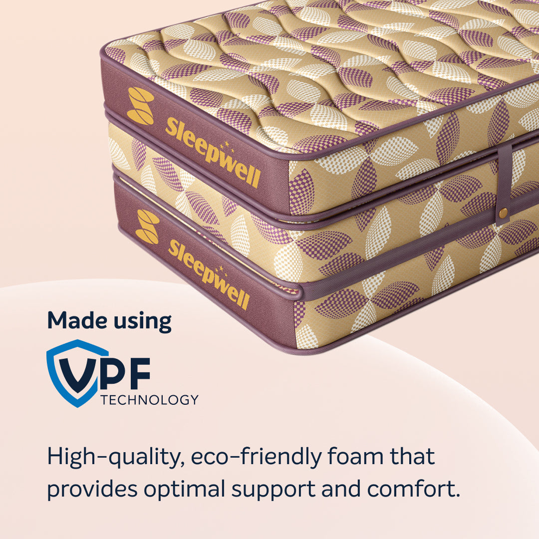 Sleepwell Tarang Foldable Mattress | PU Foam | Neem Fresche Technology with Storage Cover