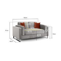 Kingston 2 Seater Sofa in Grey