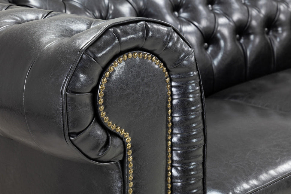 Chesterfield 3 Seater Sofa in Black