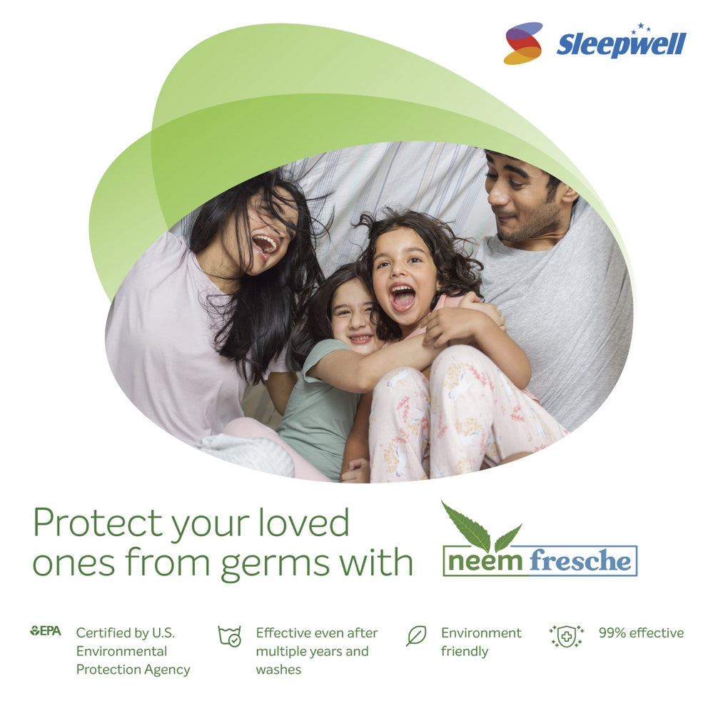 Sleepwell Spine Plus Regular | Visco Rebonded Foam | Bonnell Spring | Neem Fresche Technology | Anti Sag Mattress