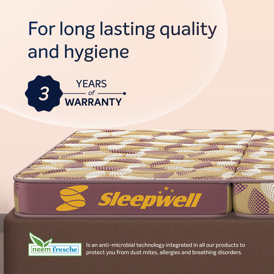 Sleepwell Tarang Foldable Mattress | PU Foam | Neem Fresche Technology with Storage Cover