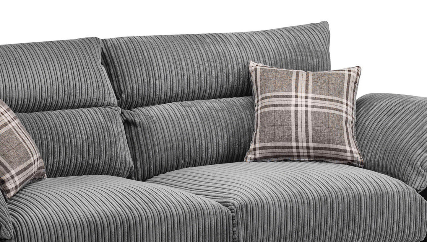 Logan Large Corner Sofa in Black/Grey