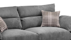 Logan Large Corner Sofa in Black/Grey