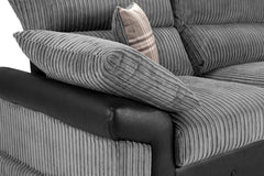 Logan Large Corner Sofa in Black/Grey