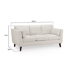 Aida 3 Seater Sofa in Beige