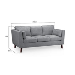 Aida 3 Seater Sofa in Grey