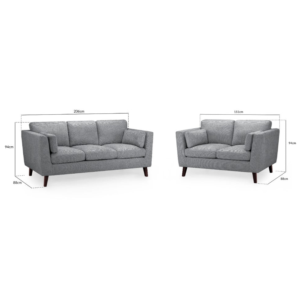 Aida 3+2 Sofa in Grey