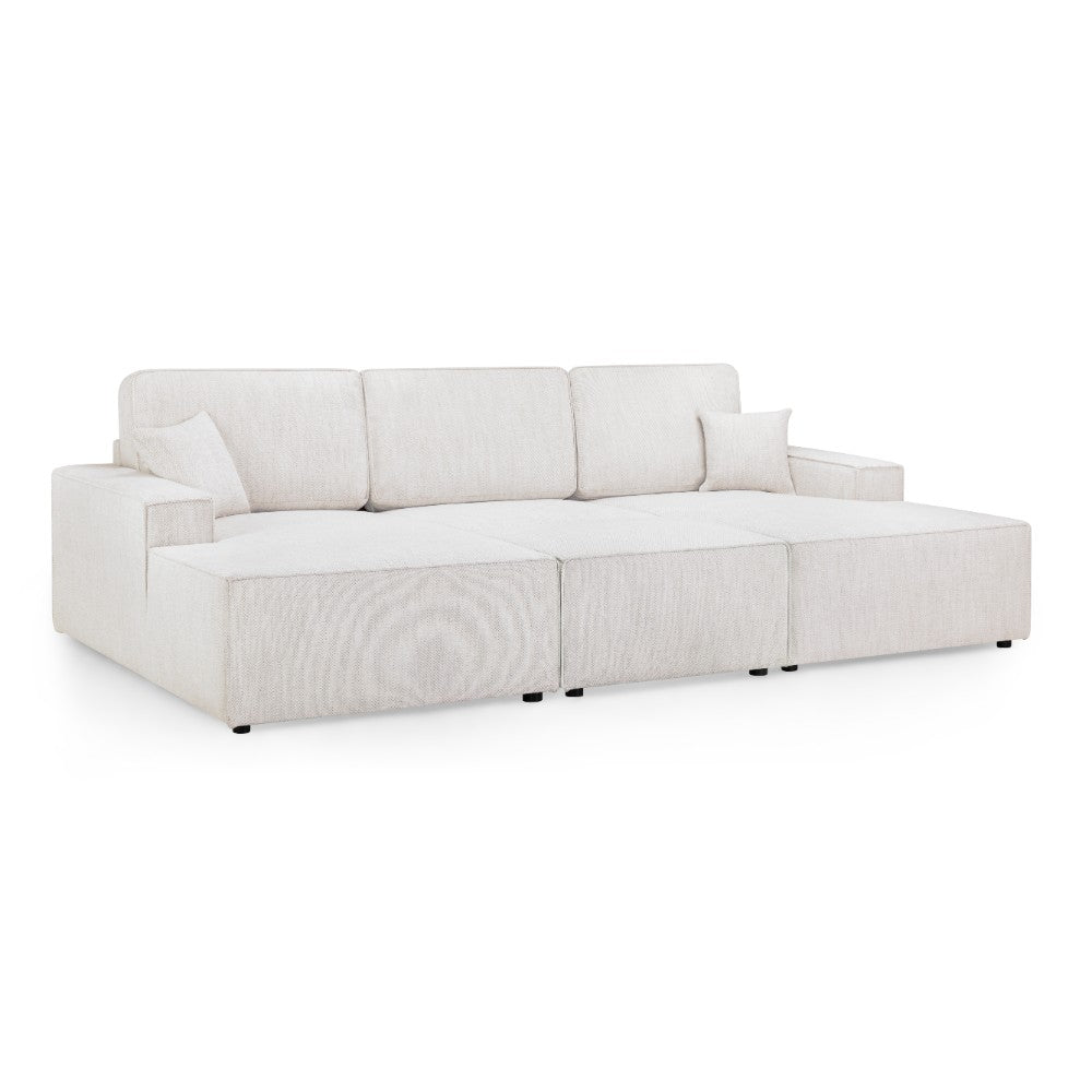 Leo Cinema Sofa U Shape Corner in Beige