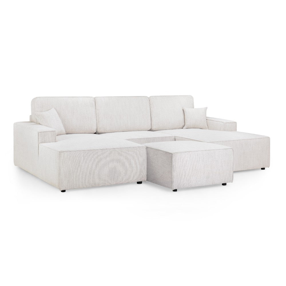 Leo Cinema Sofa U Shape Corner in Beige