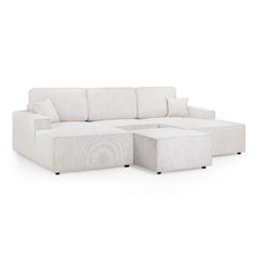 Leo Cinema Sofa U Shape Corner in Beige