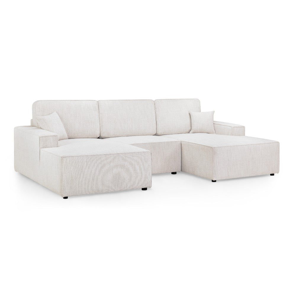 Leo Cinema Sofa U Shape Corner in Beige