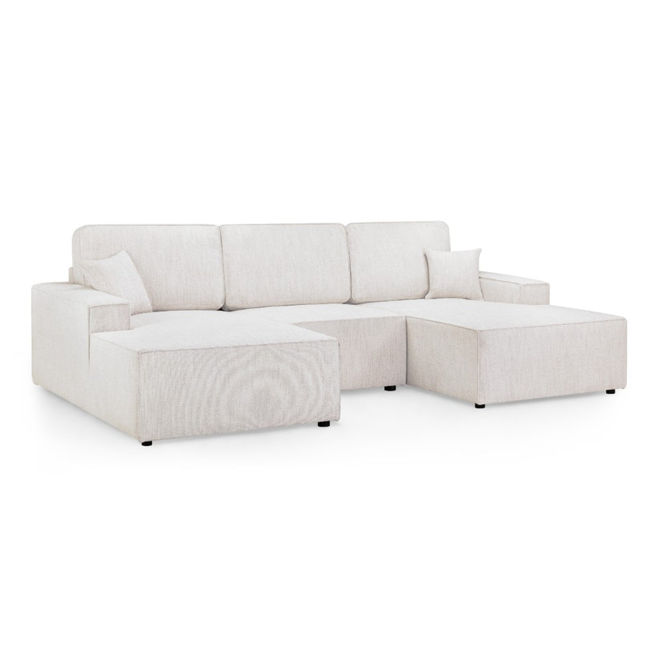 Leo Cinema Sofa U Shape Corner in Beige