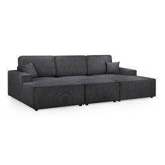 Leo Cinema Sofa U Shape Corner in Black