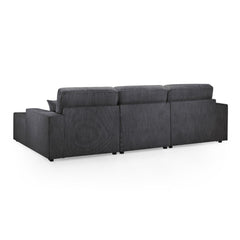 Leo Cinema Sofa U Shape Corner in Black