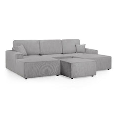 Leo Cinema Sofa U Shape Corner in Grey
