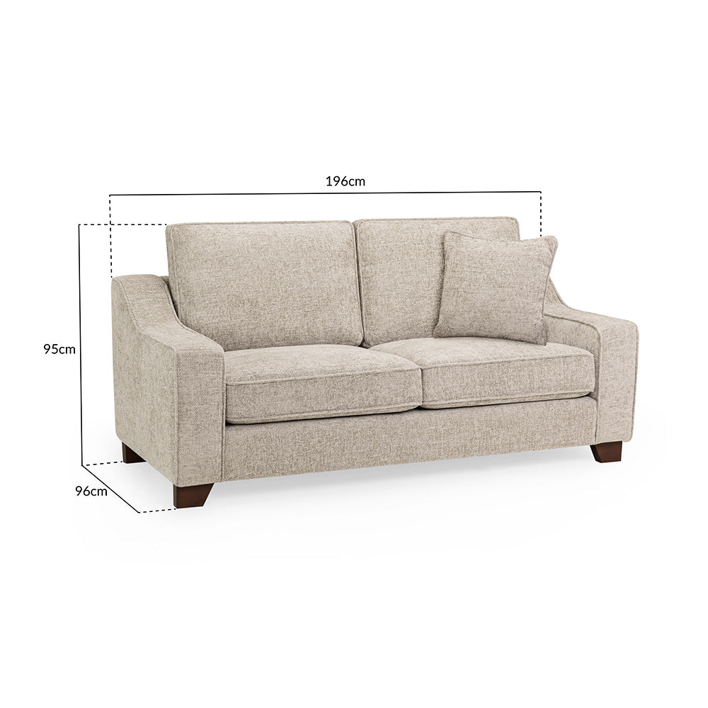 Nebraska 3 Seater Sofa in Stone