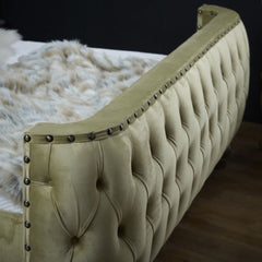 Olympia Olive Green Fabric Bedframe