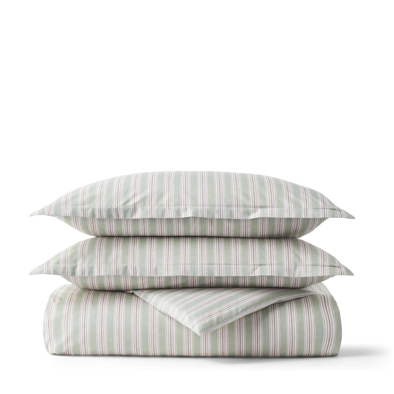 Calder Stripe Double Duvet Set- Pink