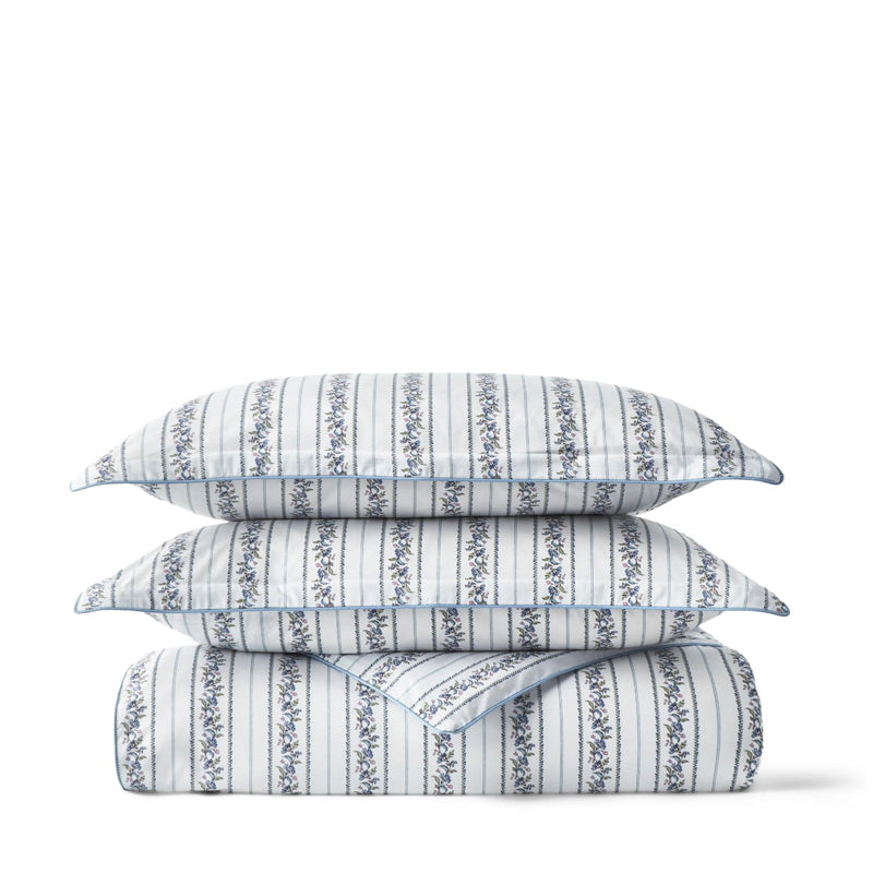 Clara Floral Double Duvet Set- Blue