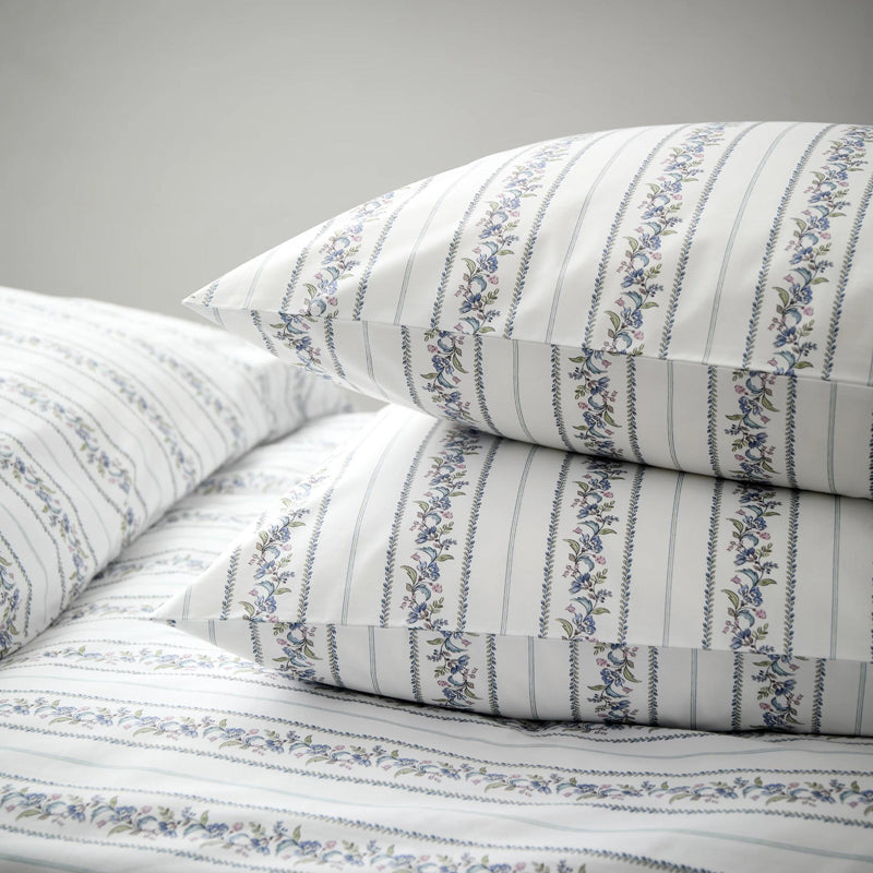 Clara Floral Double Duvet Set- Blue