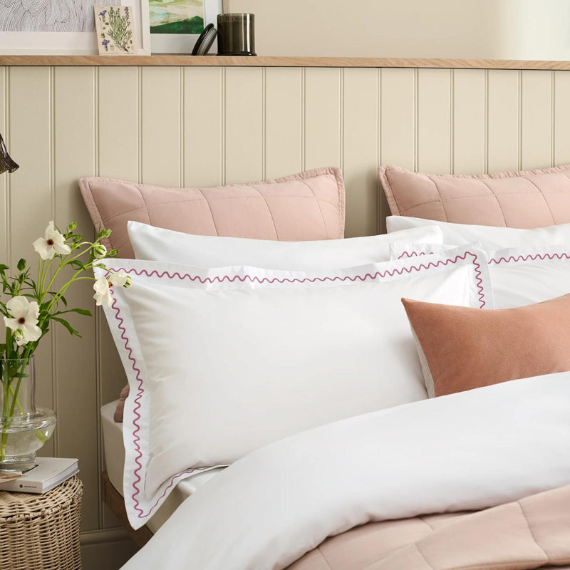 Wave Single Duvet Set- Rose Pink